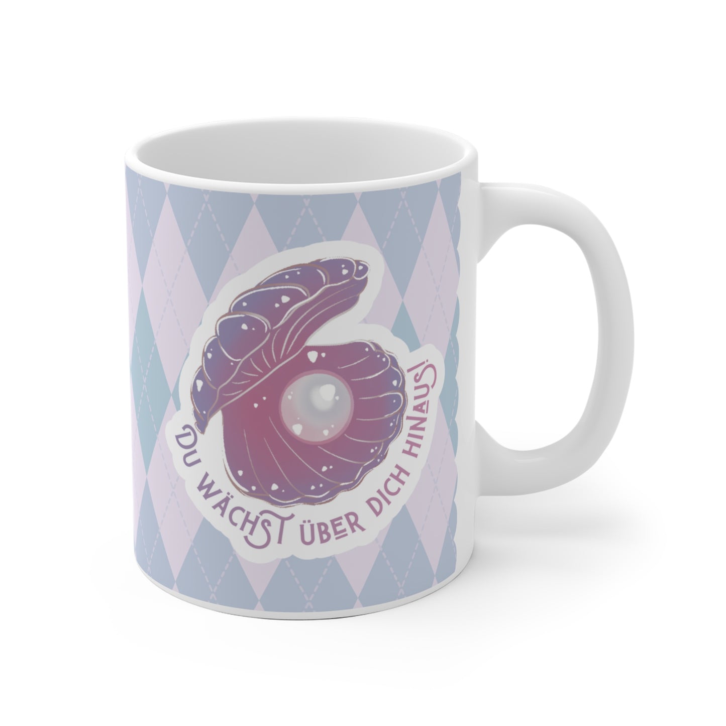 Liebevoll illustrierte Affirmation Tasse - Du wächst über dich hinaus