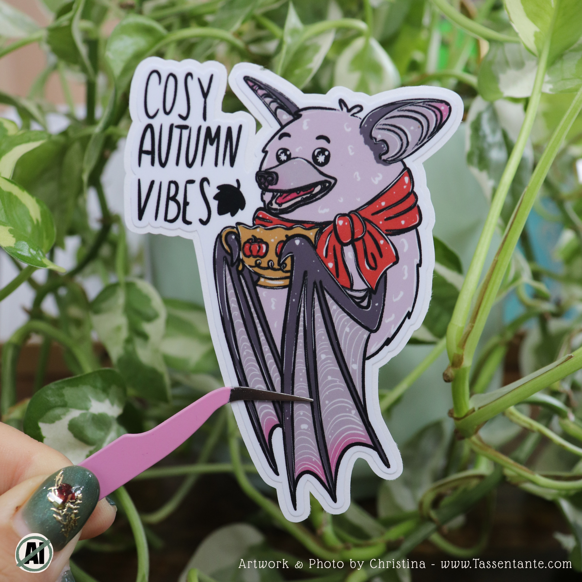 Sticker - Fledermaus Kunigunde - Herbst - XL