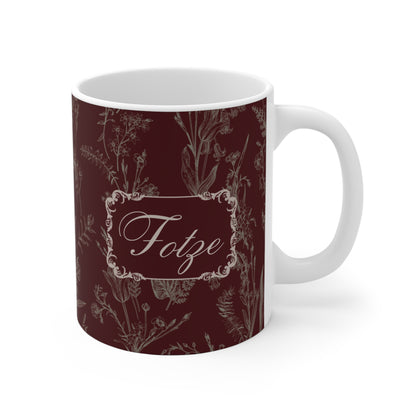 Lustige Fotze Tasse mit Vintage Blumenmuster - wine