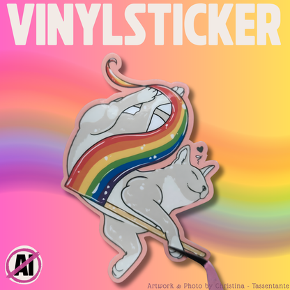 LGBTQ Pride Katzen Sticker, Trans, Bi, Pan, Lesbian, Nonbinary, Asexual, Demigirl, Demiboy, Disability Vinyl Aufkleber Pride Geschenk