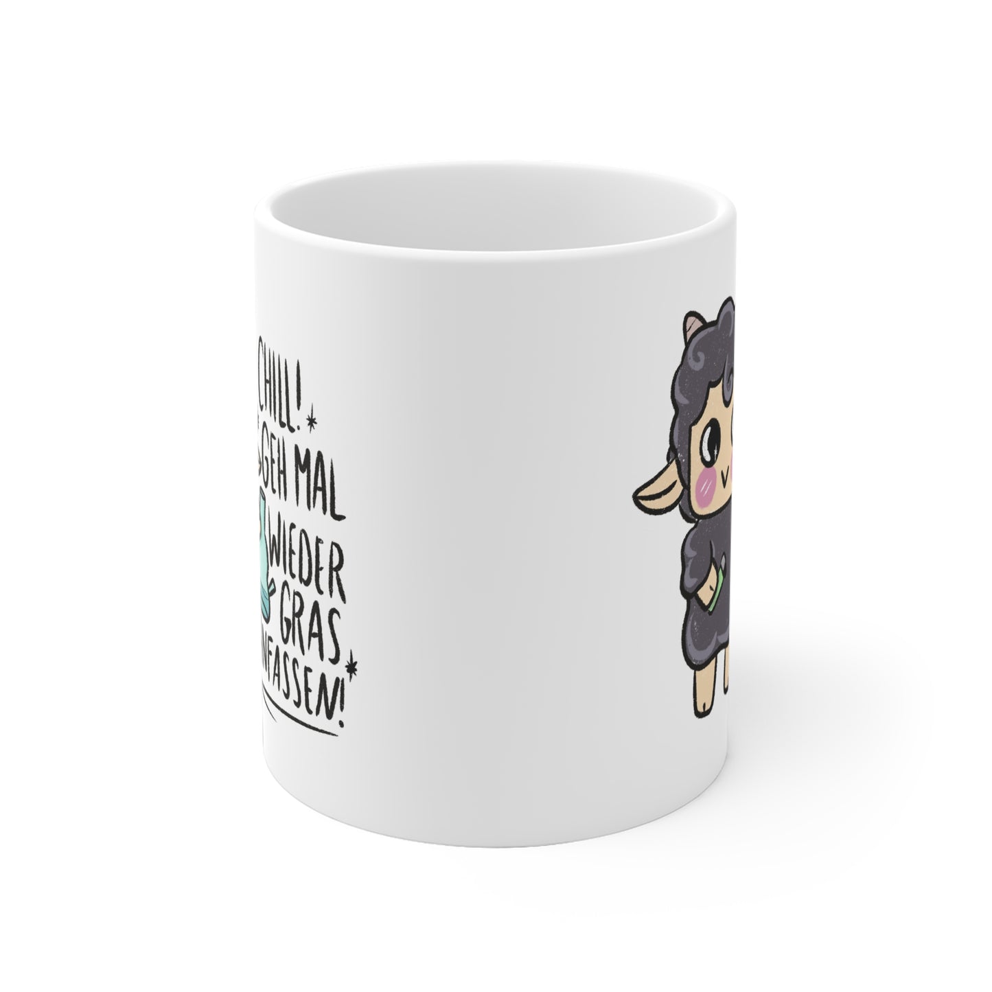 Witzige Mental Health Tasse - Gras anfassen