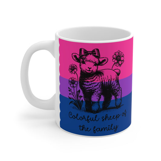 Pride Tasse „Colorful Sheep of the Family“ – Bisexuell Pride Geschenk mit Schaf-Motiv