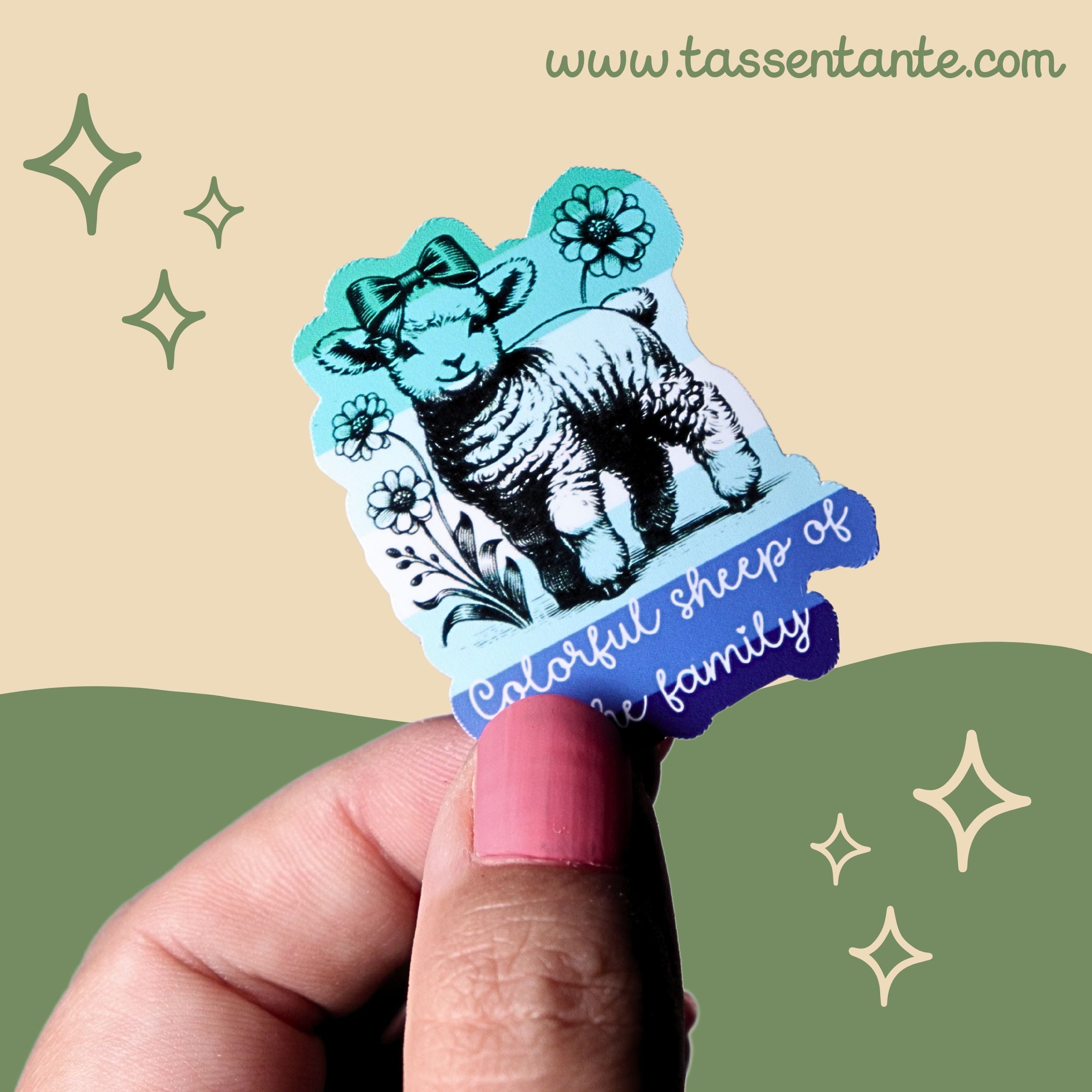 Sticker - Colorful Sheep of the Family - gay pride