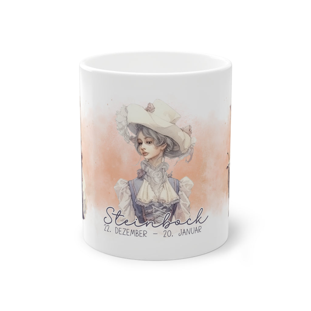 Unsere wunderschöne Motivtasse Steinbock, das perfekte Geschenk für alle im Sternzeichen Steinbock. Mit fantasievollem All-Over Print, ist sie ein Hingucker