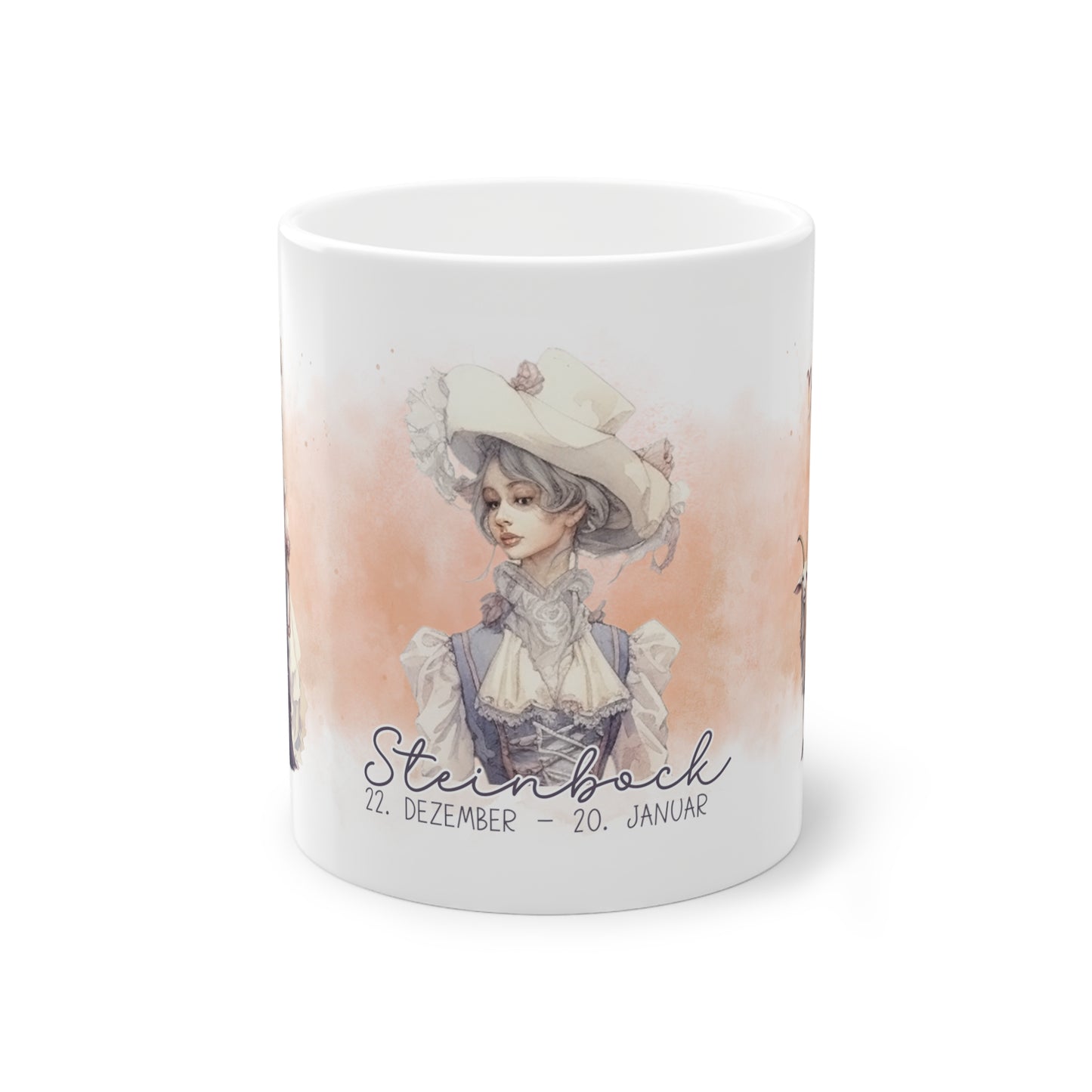 Unsere wunderschöne Motivtasse Steinbock, das perfekte Geschenk für alle im Sternzeichen Steinbock. Mit fantasievollem All-Over Print, ist sie ein Hingucker