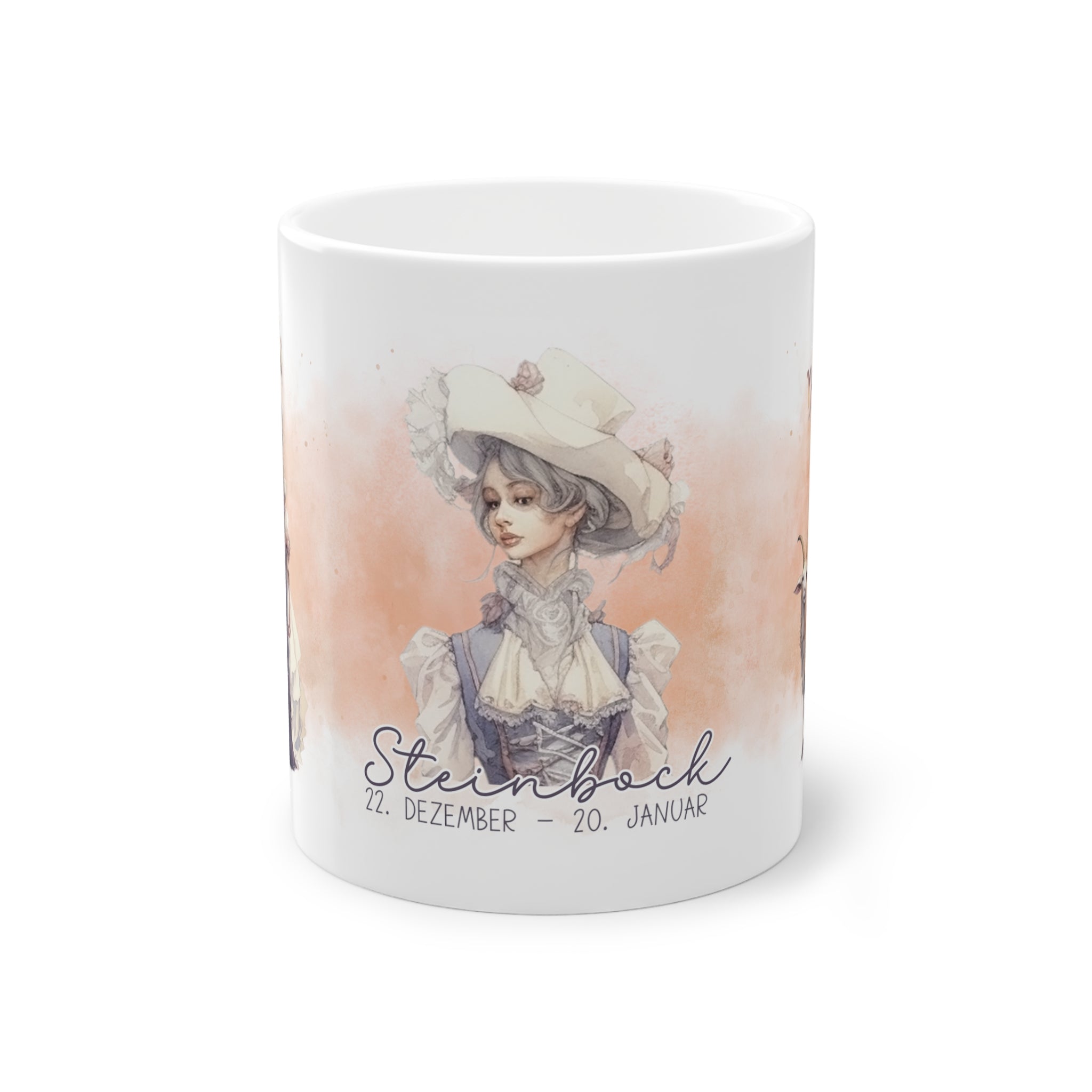 Unsere wunderschöne Motivtasse Steinbock, das perfekte Geschenk für alle im Sternzeichen Steinbock. Mit fantasievollem All-Over Print, ist sie ein Hingucker