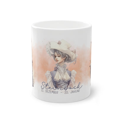 Unsere wunderschöne Motivtasse Steinbock, das perfekte Geschenk für alle im Sternzeichen Steinbock. Mit fantasievollem All-Over Print, ist sie ein Hingucker