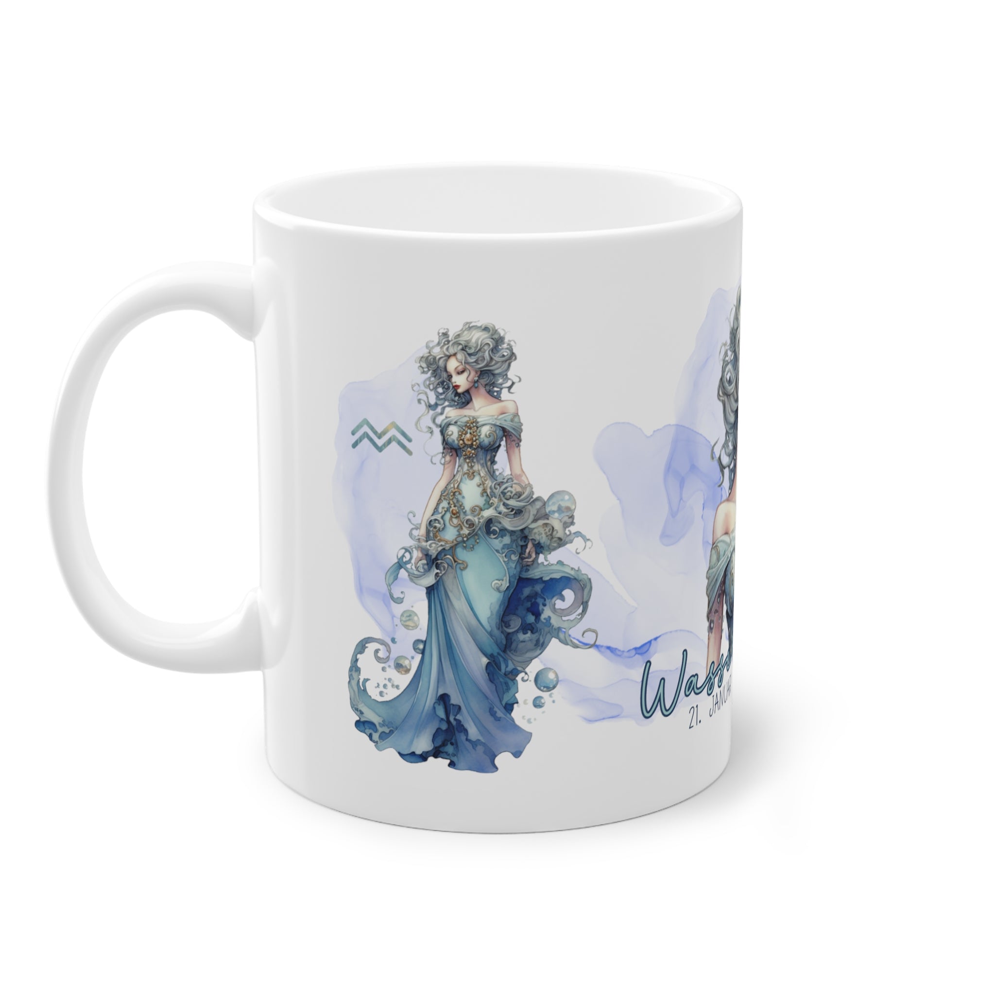 Unsere wunderschöne Motivtasse Wassermann, das perfekte Geschenk für alle im Sternzeichen Wassermann. Mit fantasievollem All-Over Print, ist sie ein Hingucker.