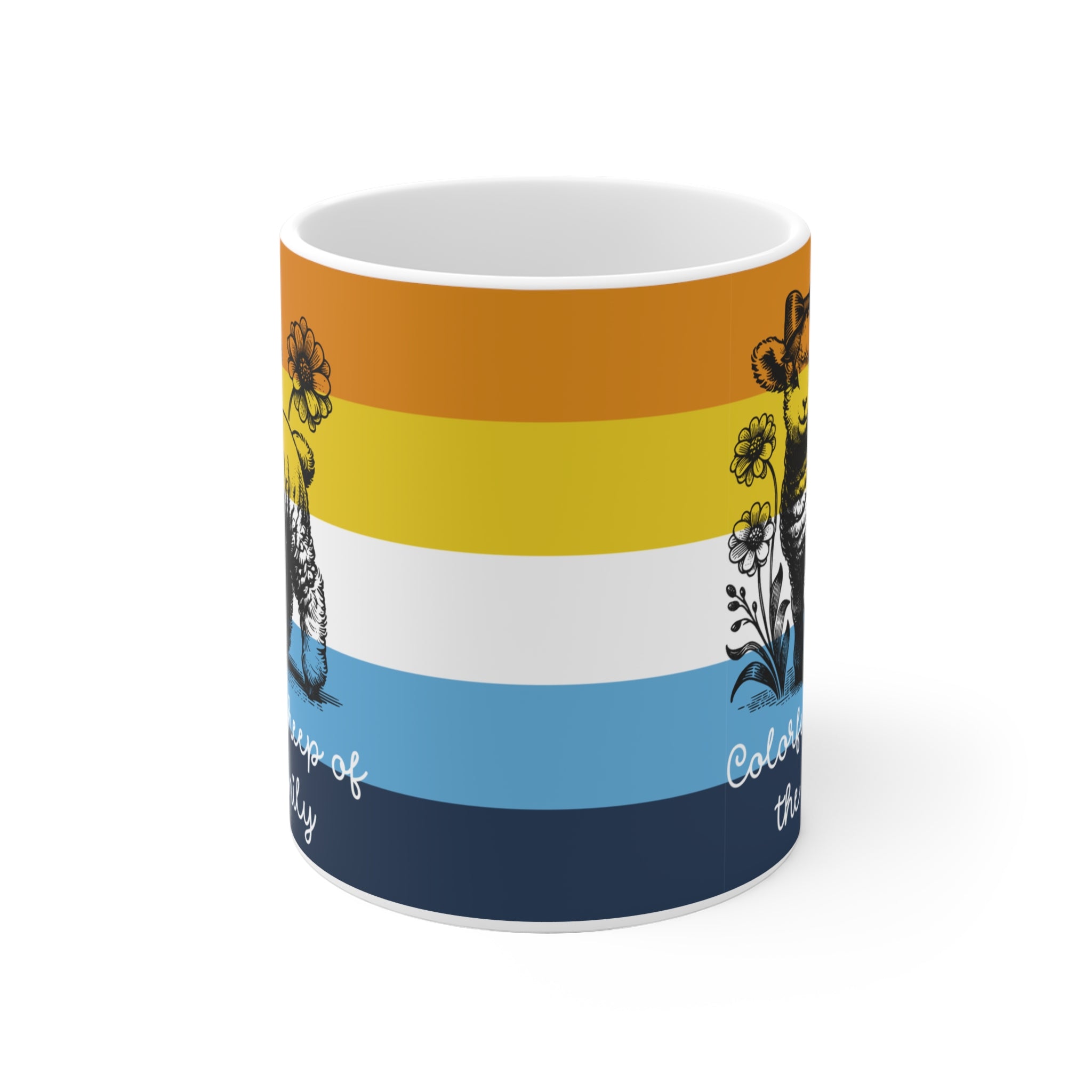 Pride Tasse „Colorful Sheep of the Family“ – Aromantic Asexual Pride Geschenk mit Schaf-Motiv