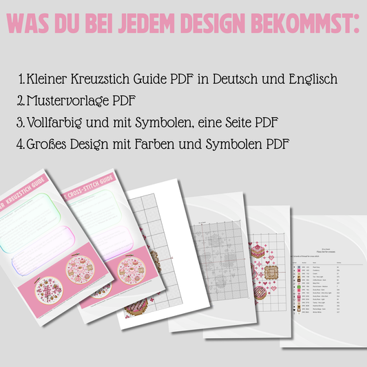 Stickvorlage Kreuzstich - Oh so Sweet - Für Süßmäulchen