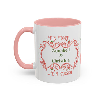 Ein Kopf ein Arsch Tasse mit Wunschname - Lustige personalisierte Tasse für beste Freunde, Partner oder Geschwister