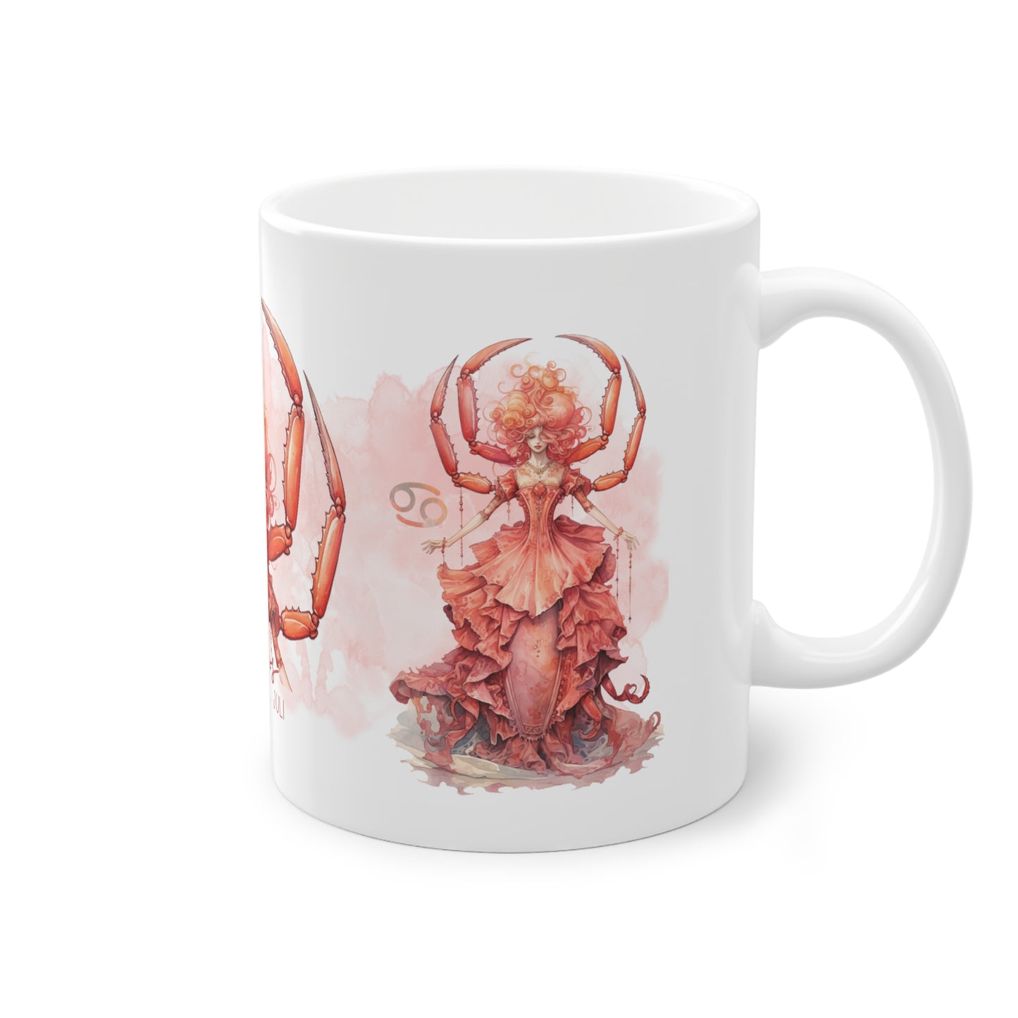Unsere wunderschöne Motivtasse Krebs, das perfekte Geschenk für alle im Sternzeichen Krebs. Mit fantasievollem All-Over Print, ist sie ein Hingucker