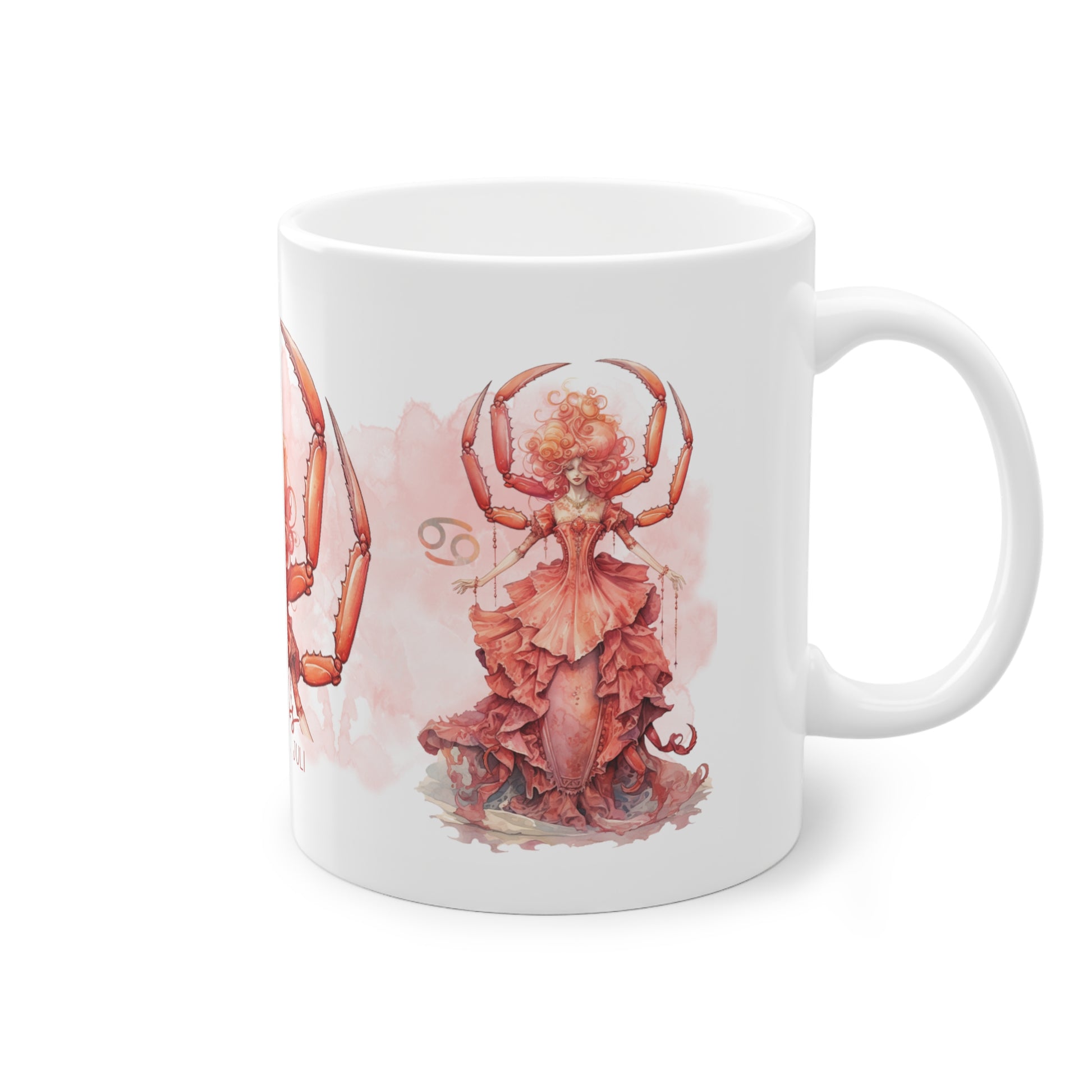 Unsere wunderschöne Motivtasse Krebs, das perfekte Geschenk für alle im Sternzeichen Krebs. Mit fantasievollem All-Over Print, ist sie ein Hingucker