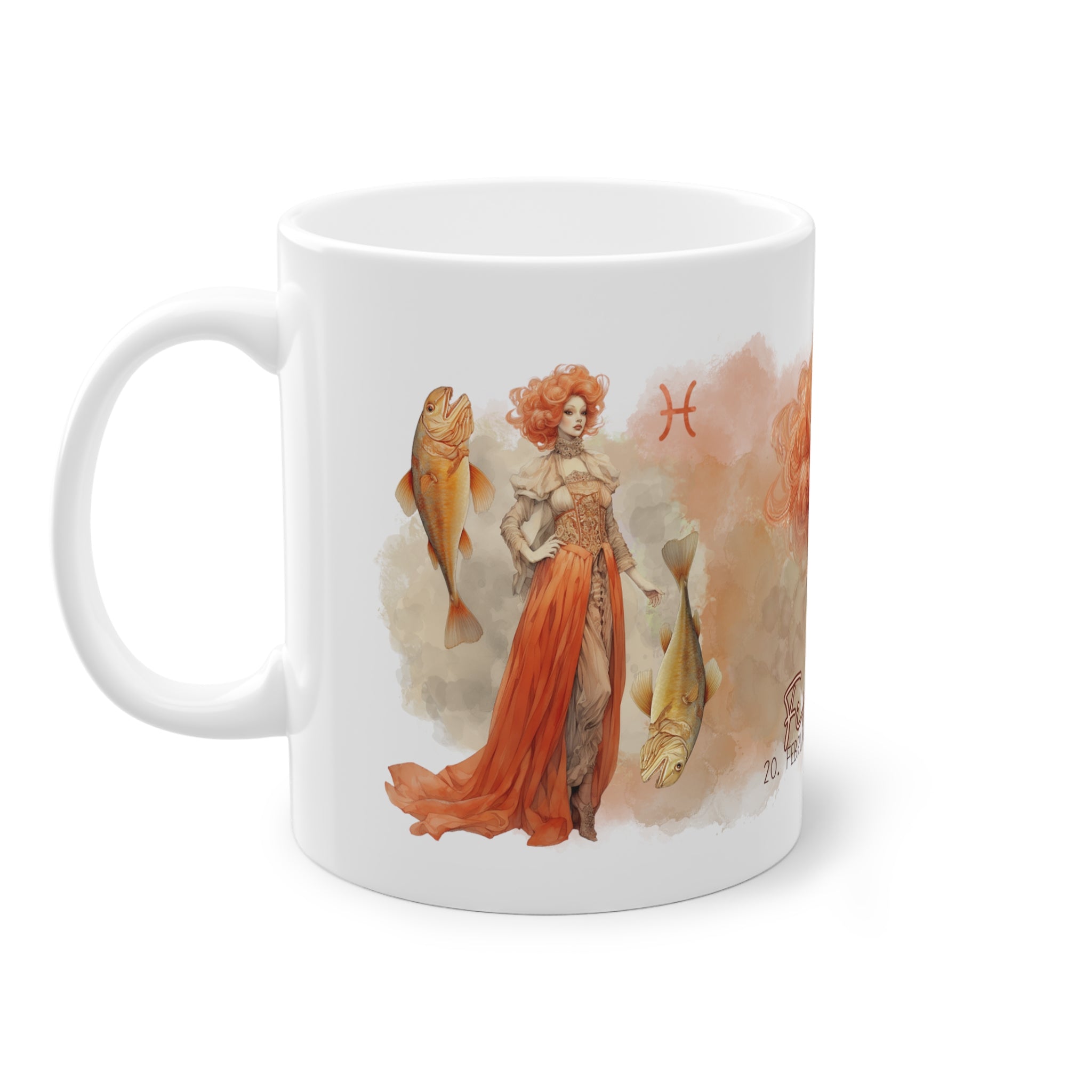 Unsere wunderschöne Motivtasse Fische, das perfekte Geschenk für alle im Sternzeichen Fische. Mit fantasievollem All-Over Print, ist sie ein Hingucker.