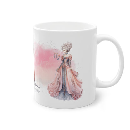 Unsere wunderschöne Motivtasse Jungfrau, das perfekte Geschenk für alle im Sternzeichen Jungfrau. Mit fantasievollem All-Over Print, ist sie ein Hingucker.