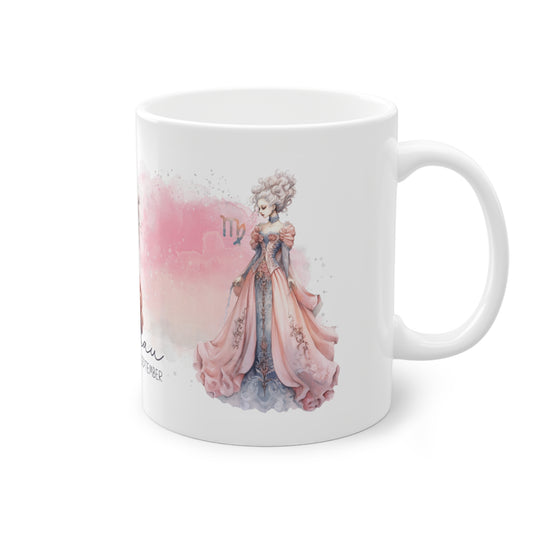 Unsere wunderschöne Motivtasse Jungfrau, das perfekte Geschenk für alle im Sternzeichen Jungfrau. Mit fantasievollem All-Over Print, ist sie ein Hingucker.