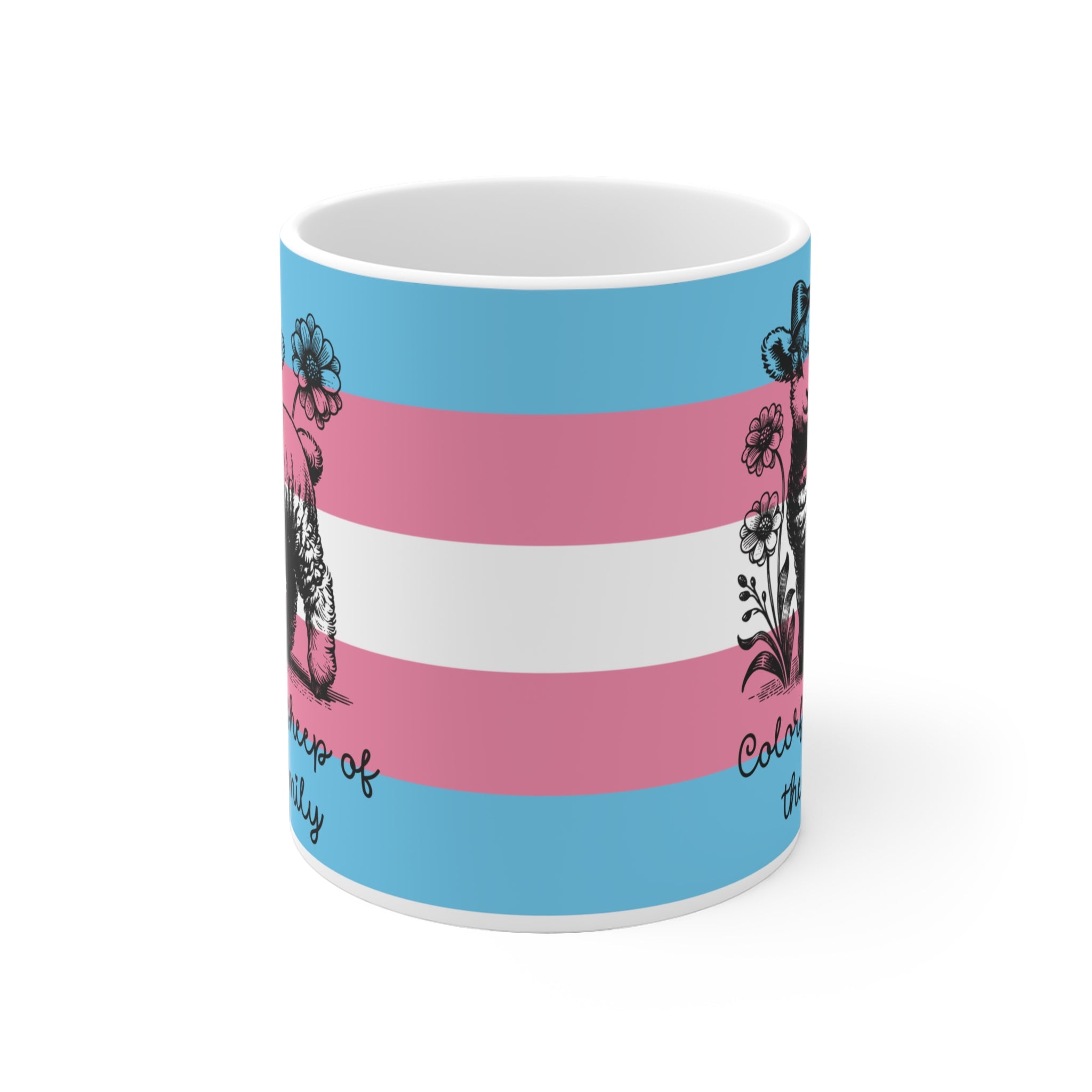 Trans Pride Tasse „Colorful Sheep of the Family“ – Trans Pride Geschenk mit Schaf-Motiv