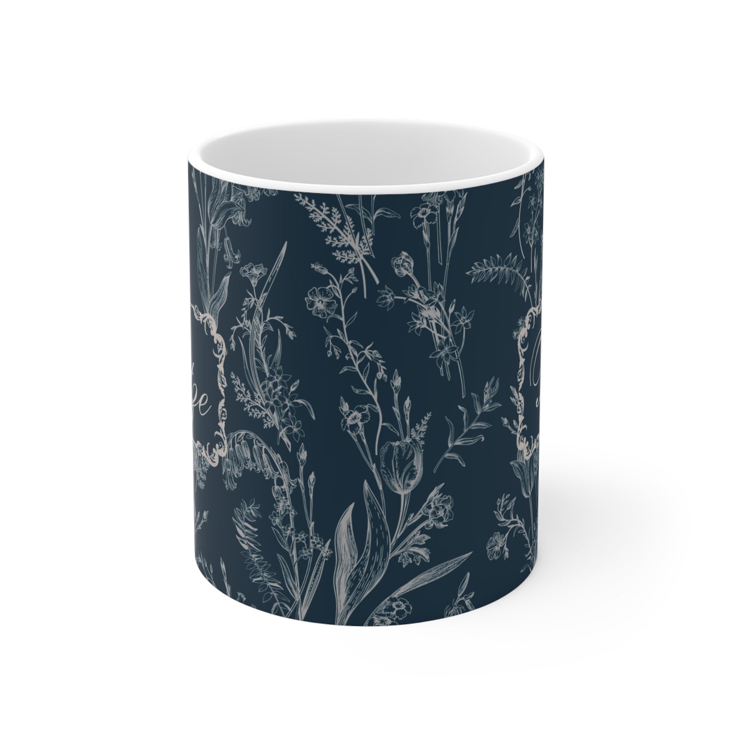 Lustige Fotze Tasse mit Vintage Blumenmuster