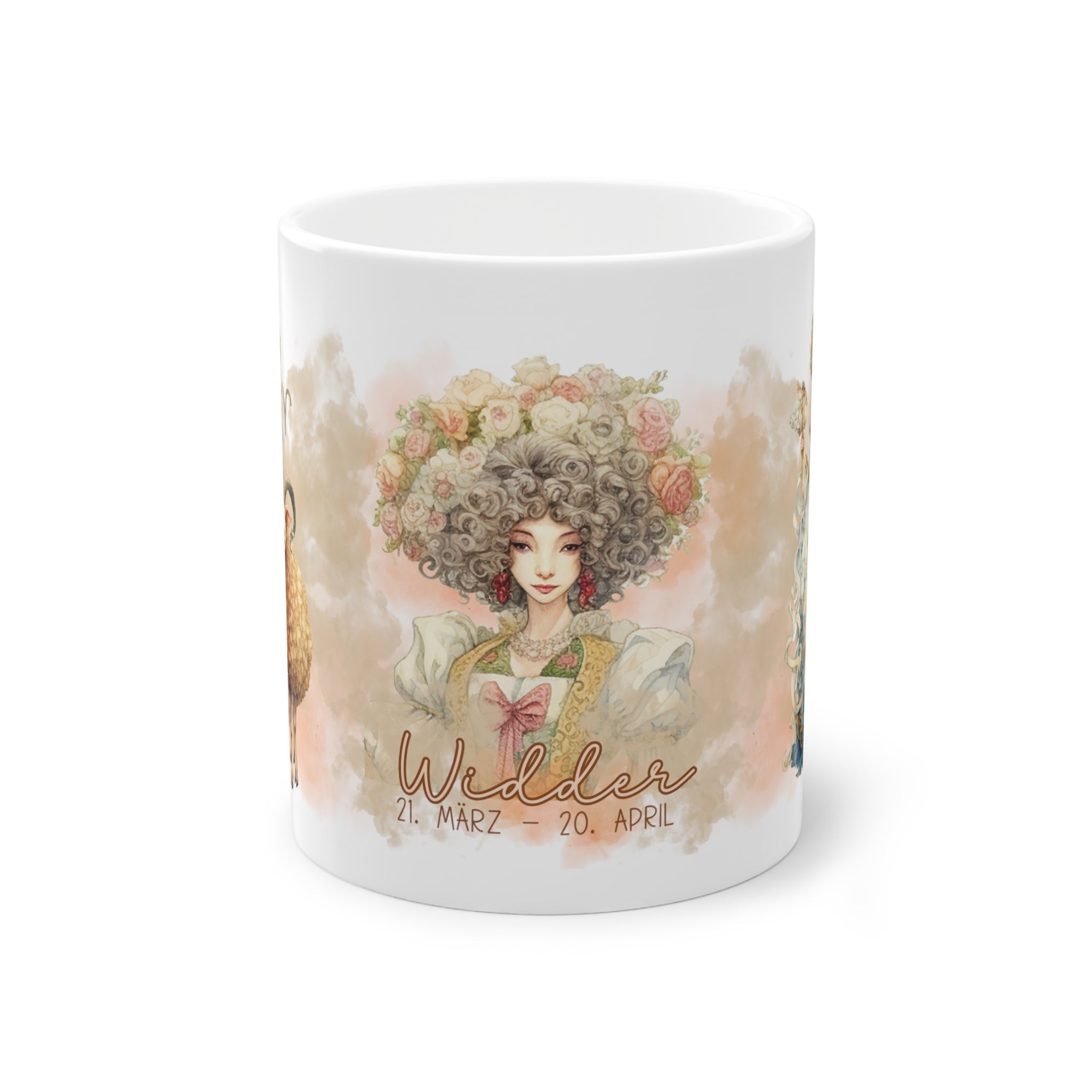 Unsere wunderschöne Motivtasse Widder, das perfekte Geschenk für alle im Sternzeichen Widder. Mit fantasievollem All-Over Print, ist sie ein Hingucker.