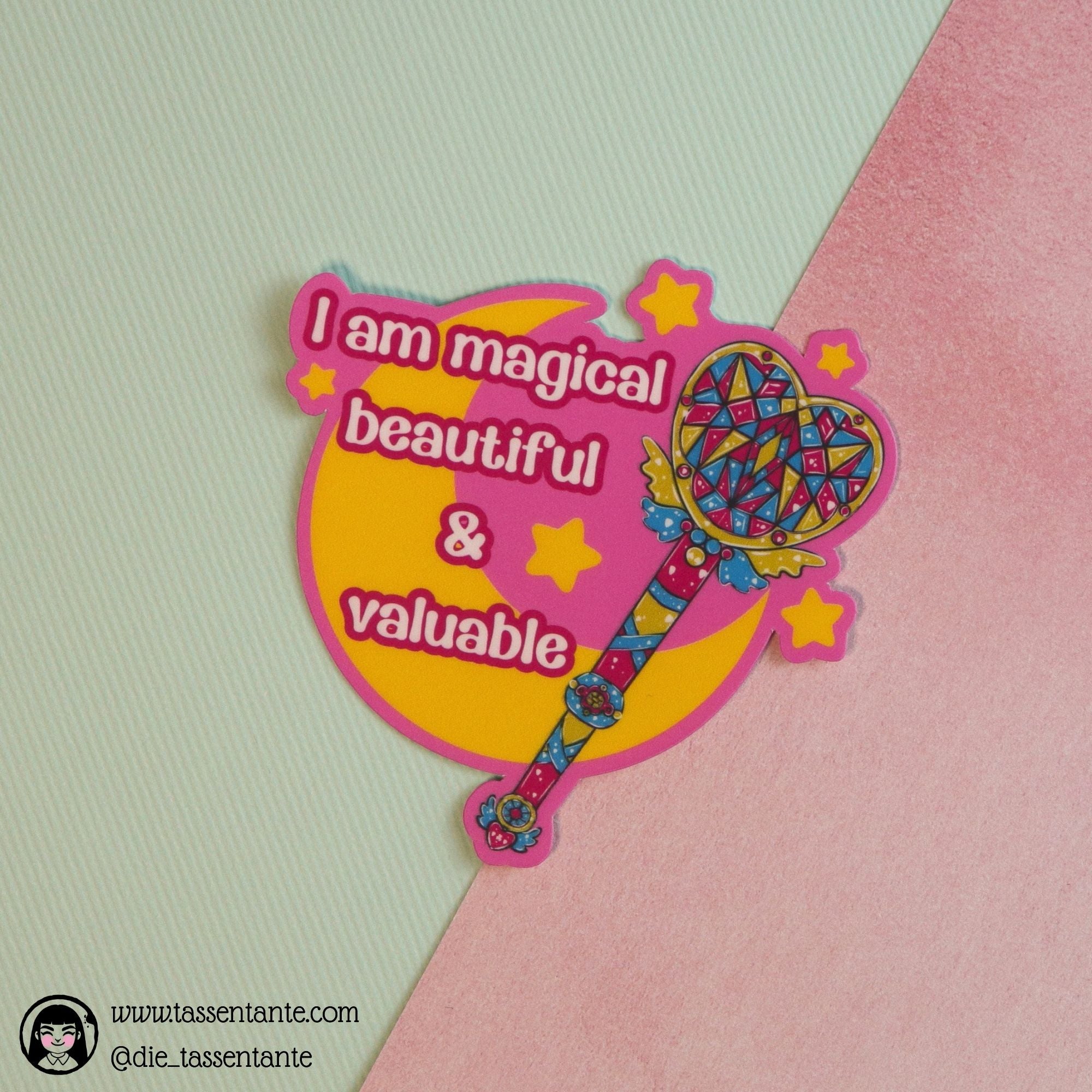 Pan - Pride Sticker- Pride Flags - 90s Magical Anime Wand - Moon