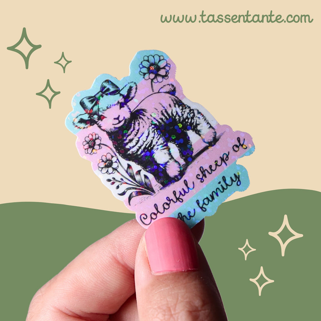 Sticker - Colorful Sheep of the Family - trans
