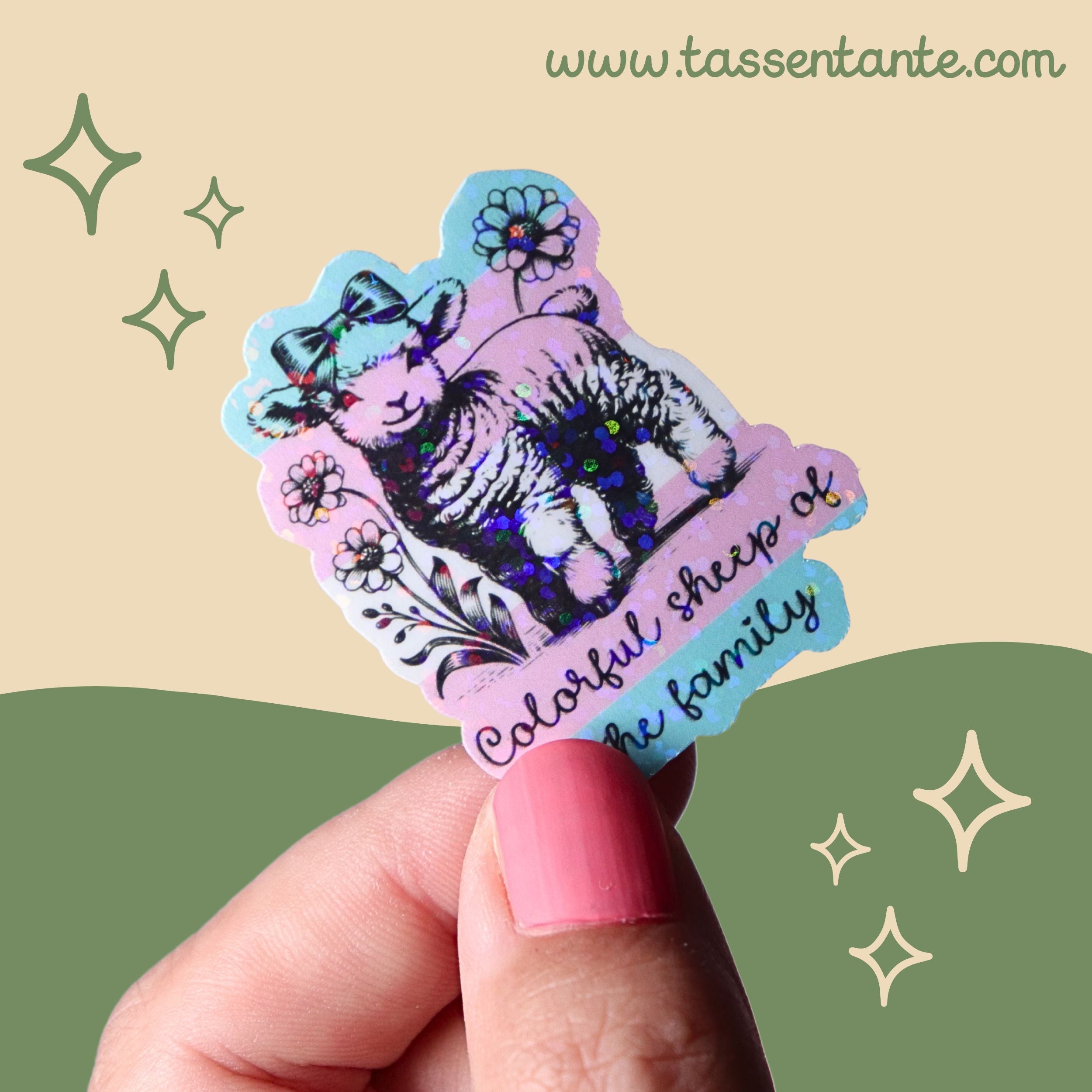 Sticker - Colorful Sheep of the Family - trans