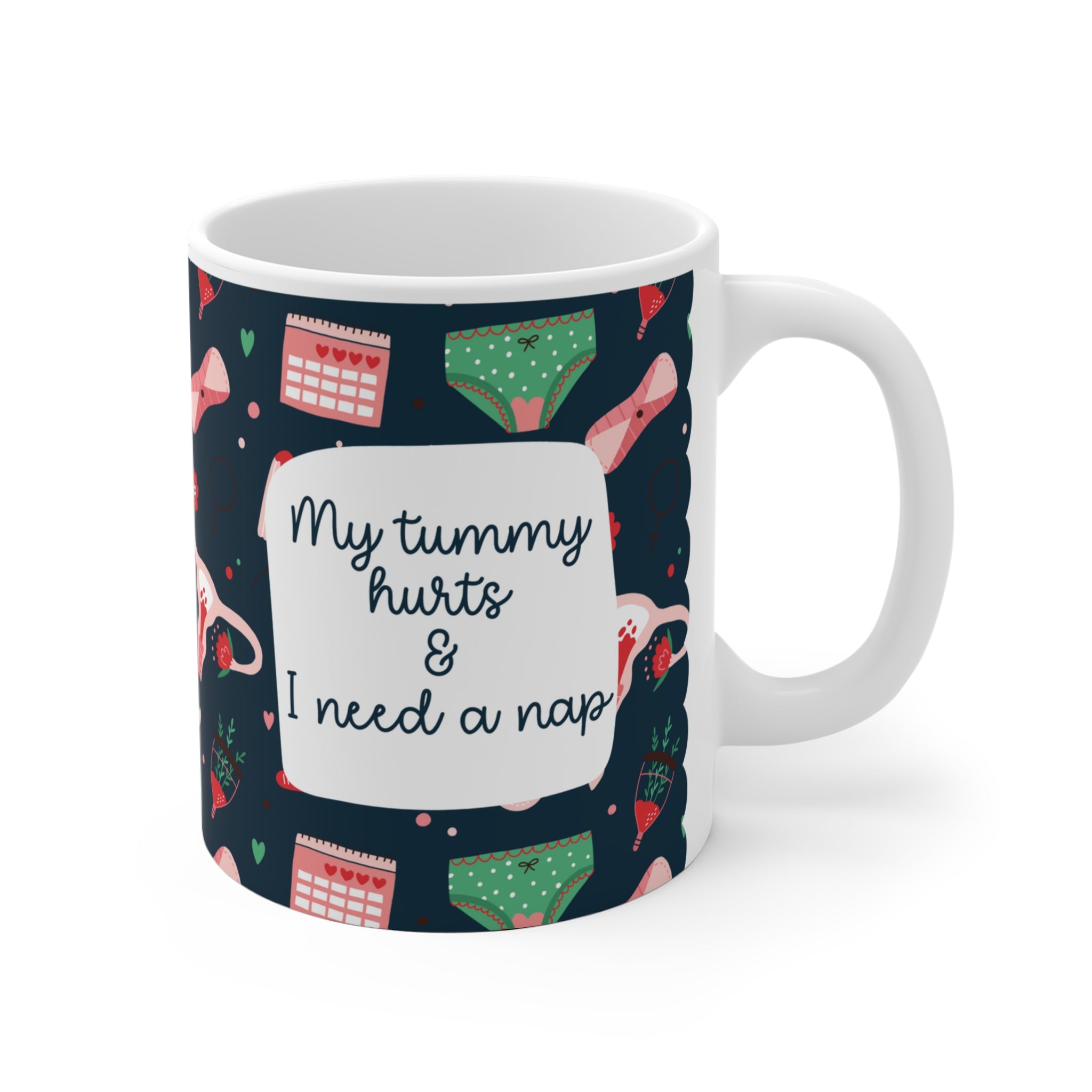 My Tummy Hurts Mug - Spoonie Humor Coffee Cup for Endometriosis, Adenomyosis, Period Cramps, Chronic Illness & Selfcare - Cute Gift for Her