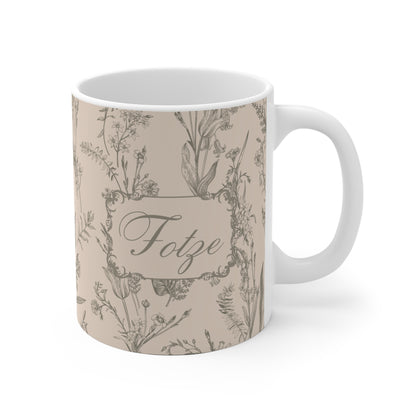 Lustige Fotze Tasse mit Vintage Blumenmuster - milk