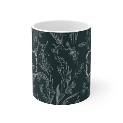 Lustige Fotze Tasse mit Vintage Blumenmuster