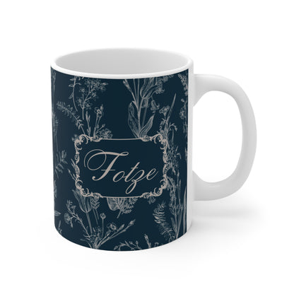 Lustige Fotze Tasse mit Vintage Blumenmuster