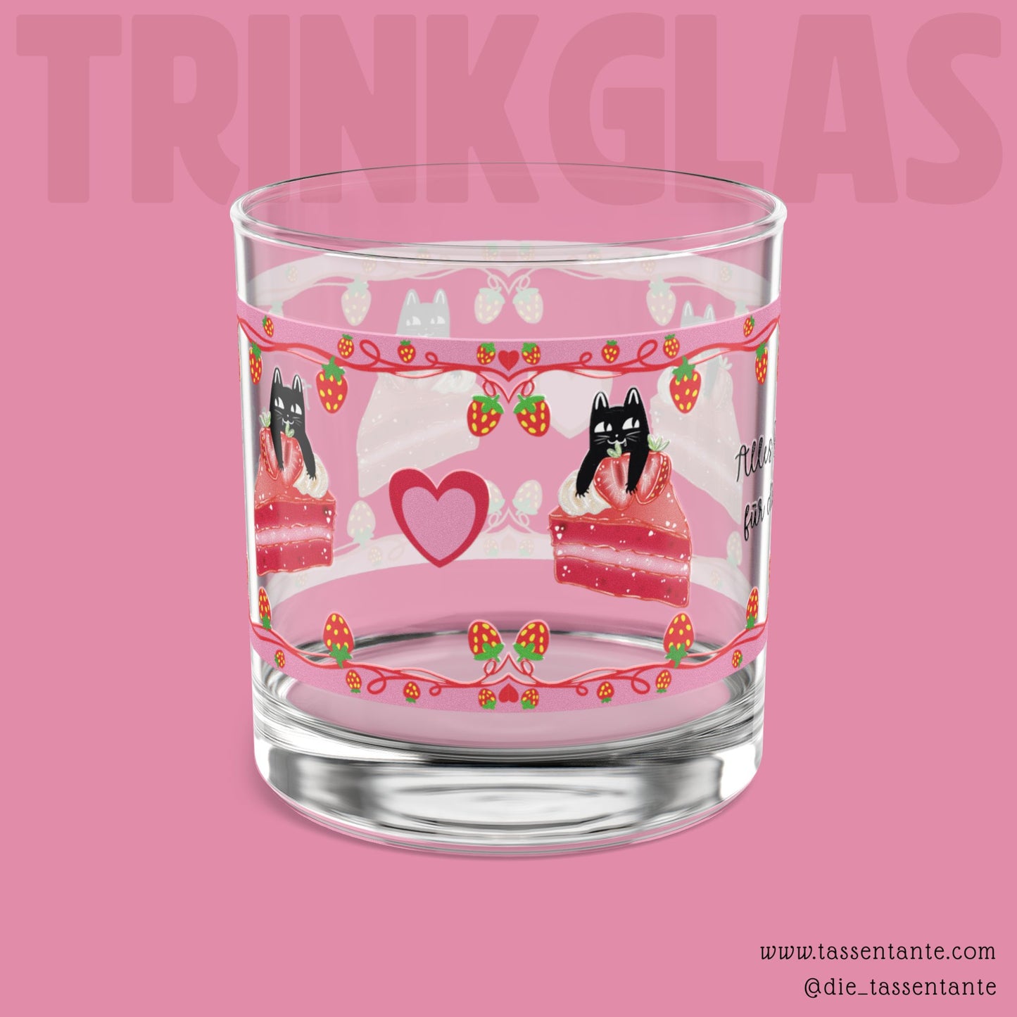 Trinkglas - Alles Gute für dich - Süsses Geschenk für Katzen Liebhaber