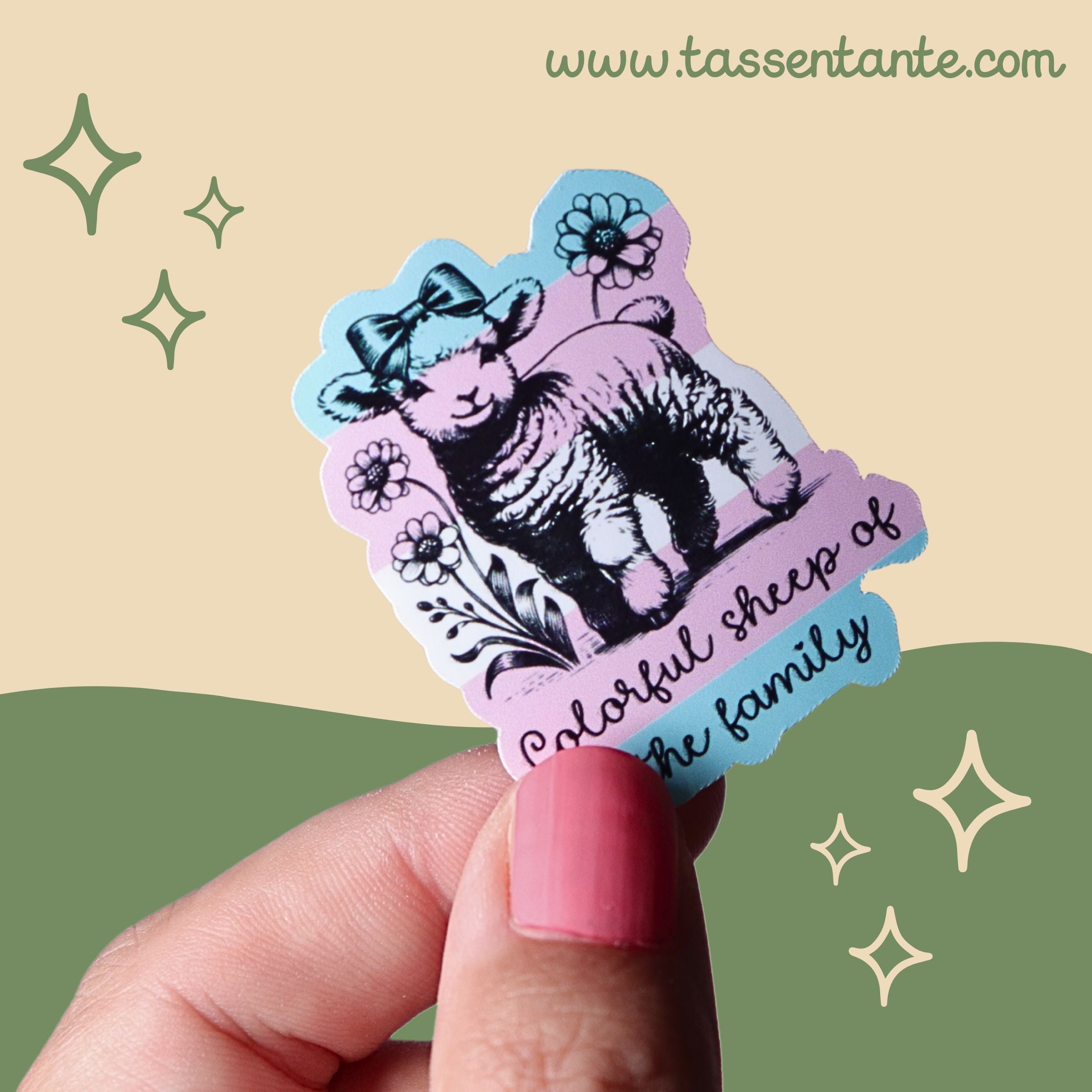 Sticker - Colorful Sheep of the Family - trans