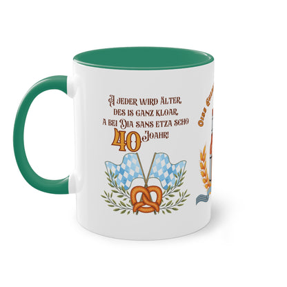 Bayerische Geburtstags-Tasse „40Jahre“ – Perfektes Geschenk für Bayern-Fans