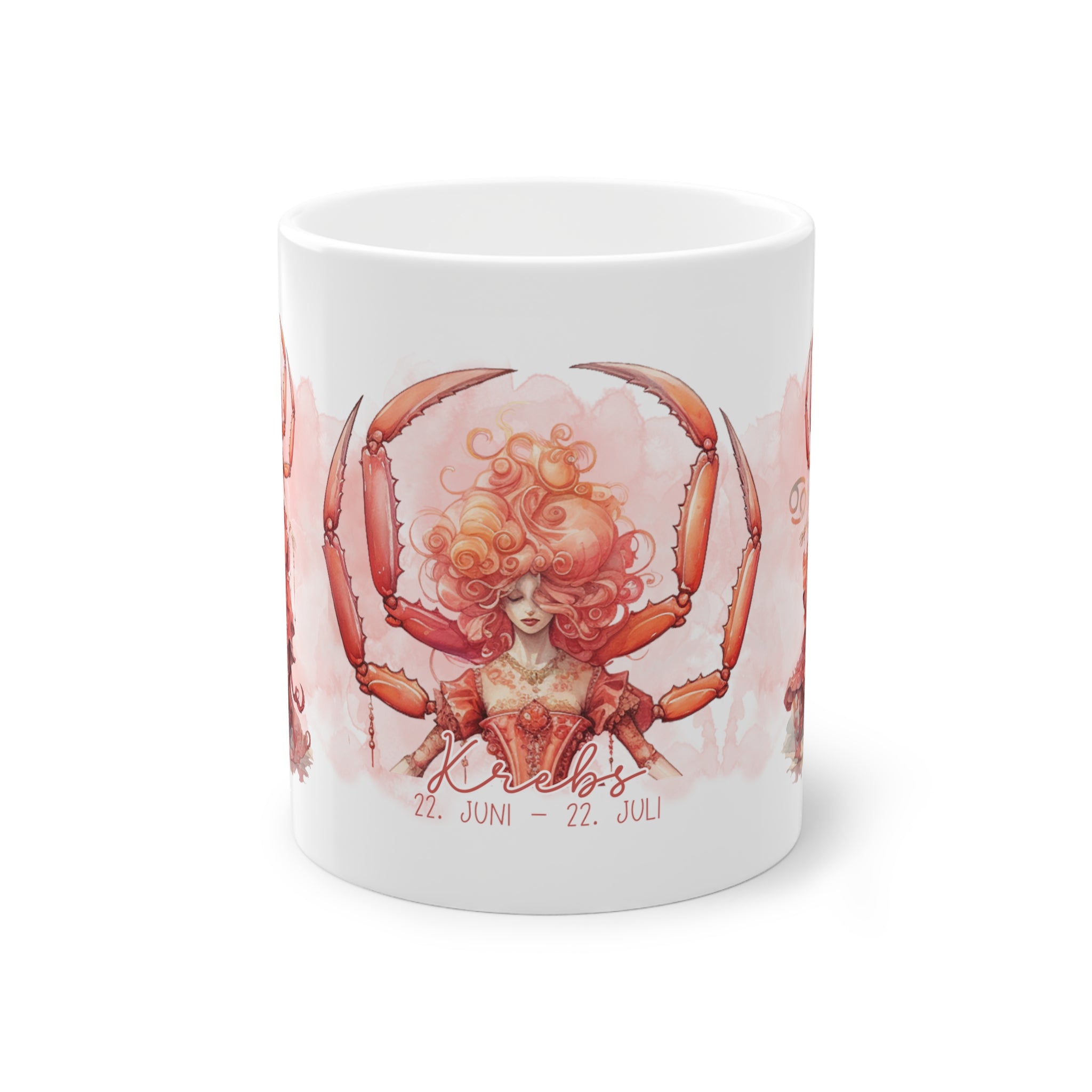 Unsere wunderschöne Motivtasse Krebs, das perfekte Geschenk für alle im Sternzeichen Krebs. Mit fantasievollem All-Over Print, ist sie ein Hingucker