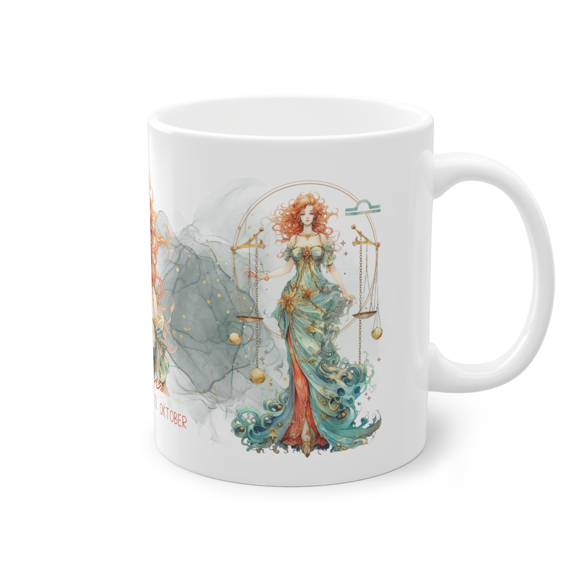 Unsere wunderschöne Motivtasse Waage, das perfekte Geschenk für alle im Sternzeichen Waage. Mit fantasievollem All-Over Print, ist sie sicher ein Hingucker.