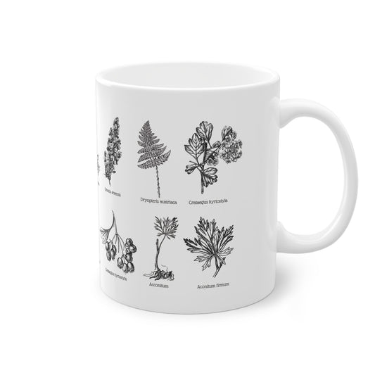 Geschenk für Minimalisten und Pflanzenliebhaber: Schwarz/weiß passt immer. Shoppe jetzt diese Pflanzen Statement Tasse mit botanischem Allover-Print. Ein tolles Geschenk für Minimalisten. Falls du ein schönes und schlichtes Geschenk für Minimalisten suchst, ist diese Tasse bestimmt das Richtige.