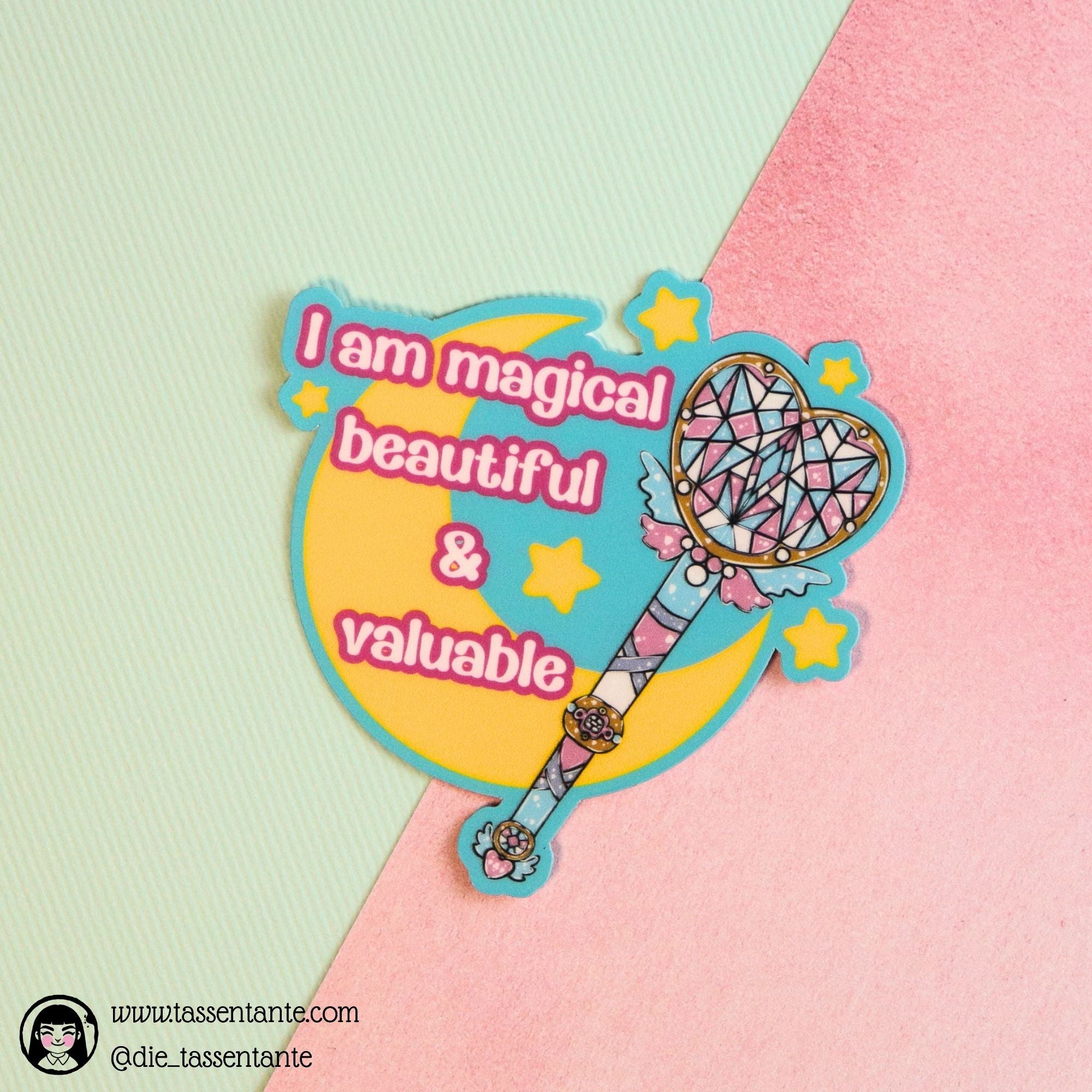 Trans - Pride Sticker- Pride Flags - 90s Magical Anime Wand - Moon