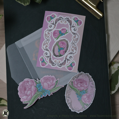 Sticker-Set - Pfingstrosen - Journal Sticker & matte Sticker