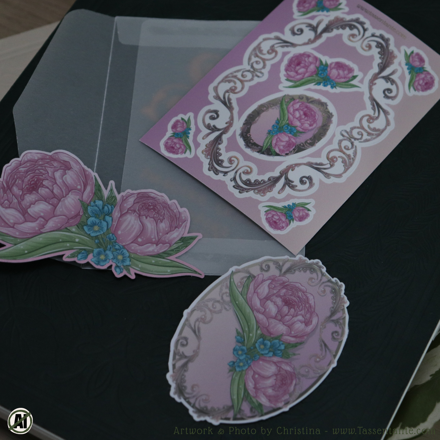 Sticker-Set - Pfingstrosen - Journal Sticker & matte Sticker