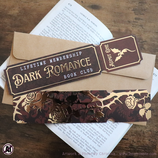Dark Romance Lesezeichen mit 3D Folierung in Gold