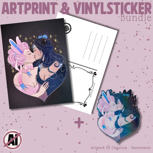 Lovers Art Print & Vinylsticker Bundle