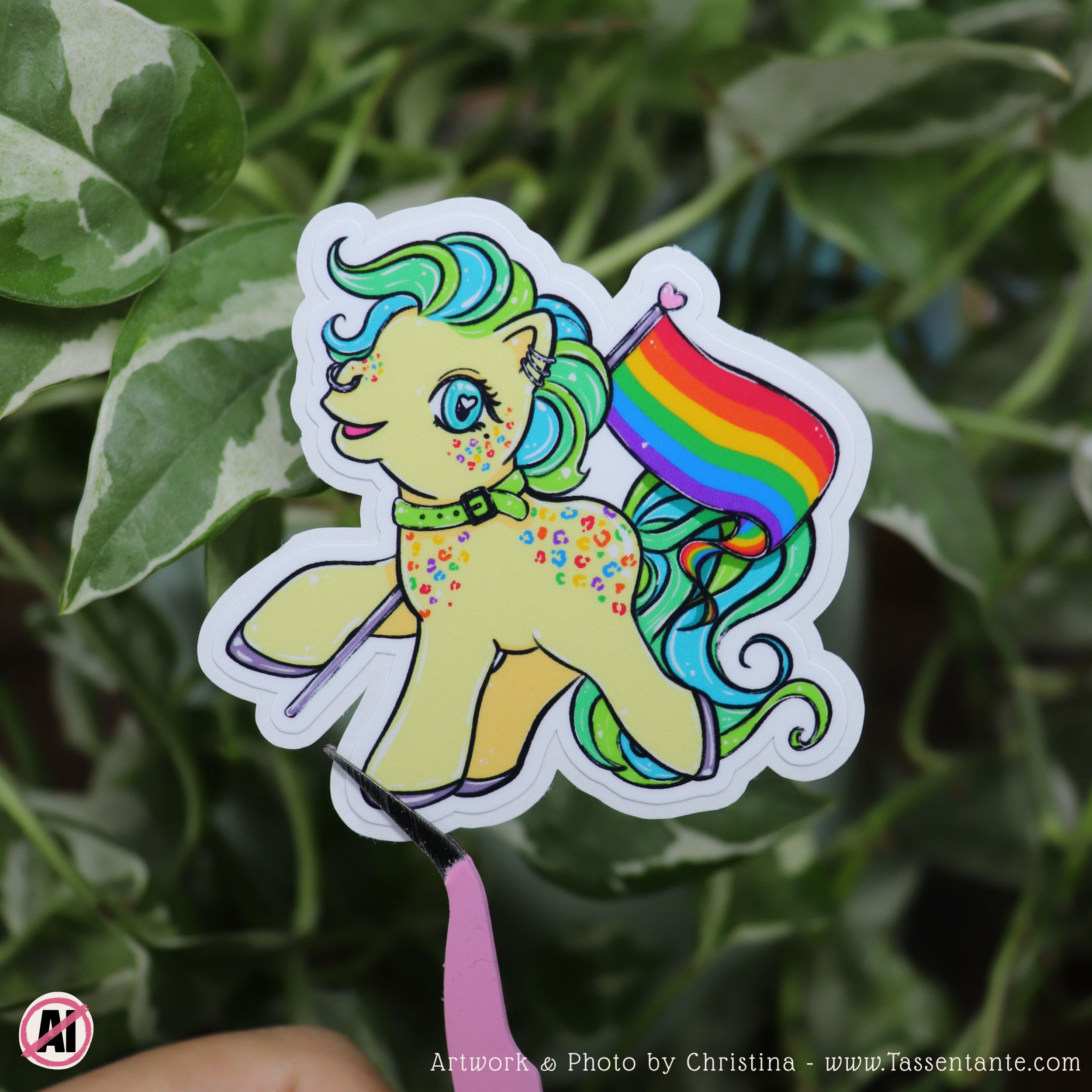 Pride LGBTQ Pony Vinylsticker - matt - gelb