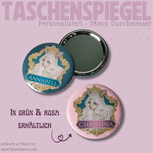 Personalisierter Taschenspiegel - Kosmetikspiegel - Honey Bun - 58mm