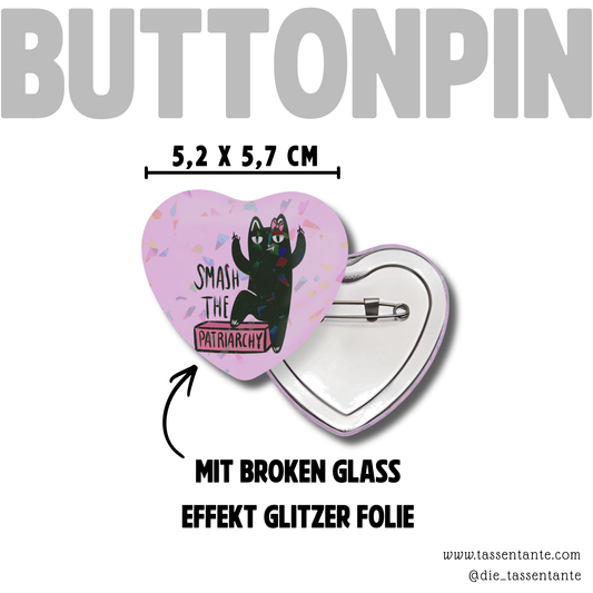 Herz Button Leopold - Smash the Patriarchy