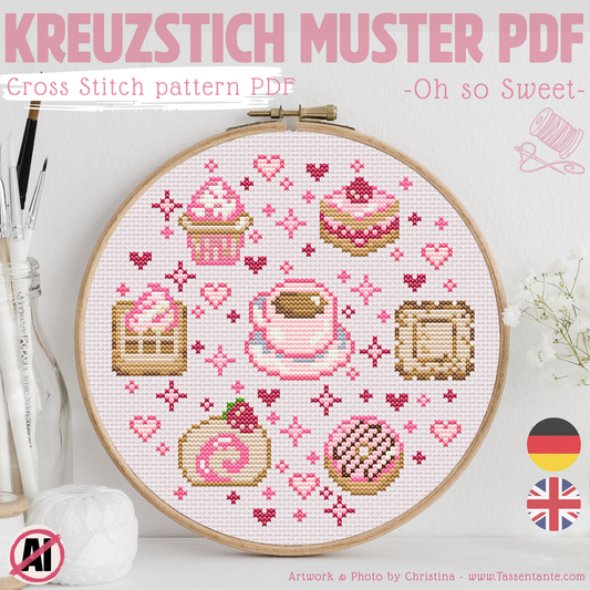 Stickvorlage Kreuzstich - Oh so Sweet - Für Süßmäulchen