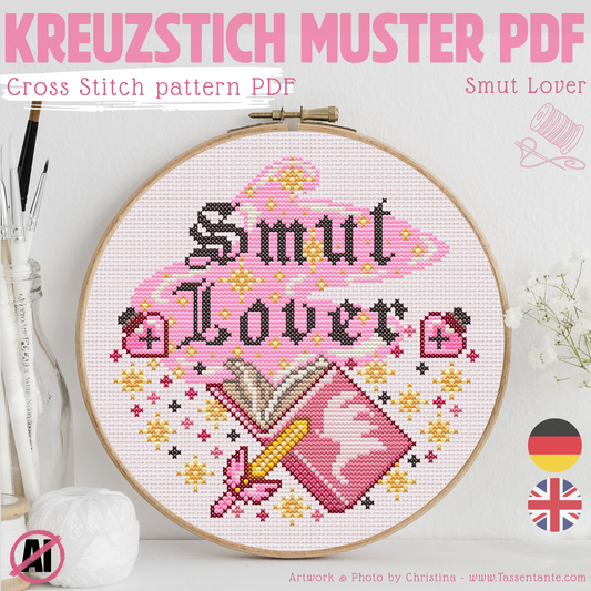 Stickvorlage Kreuzstich - Romantasy - Booklover - Smut