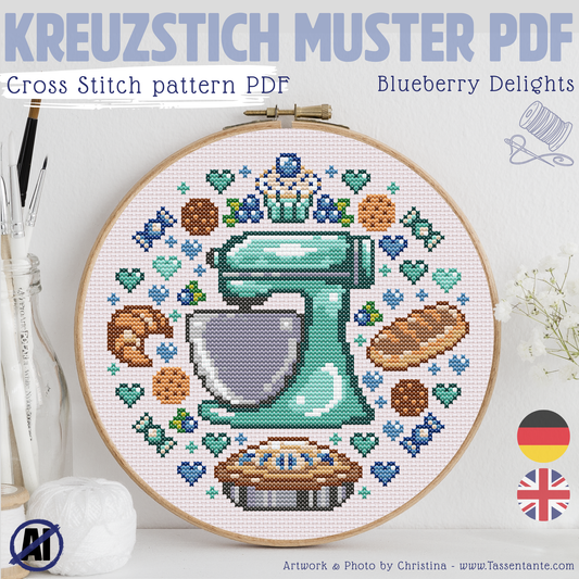 Stickvorlage Kreuzstich - Blueberry Delights
