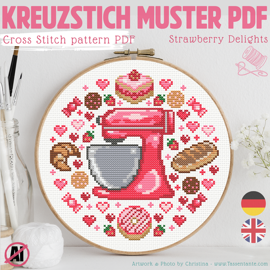 Stickvorlage Kreuzstich - Strawberry Delights