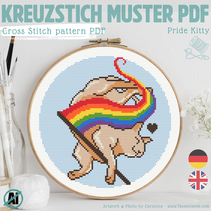 Stickvorlage Kreuzstich - Pride Kitty -