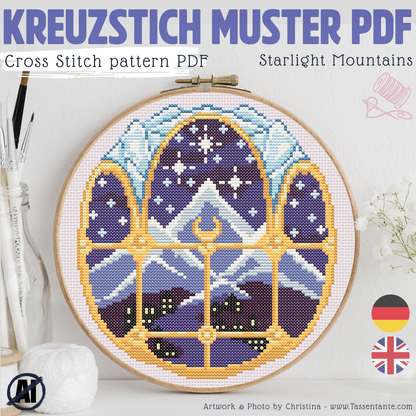 Stickvorlage Kreuzstich - Starlight Mountains